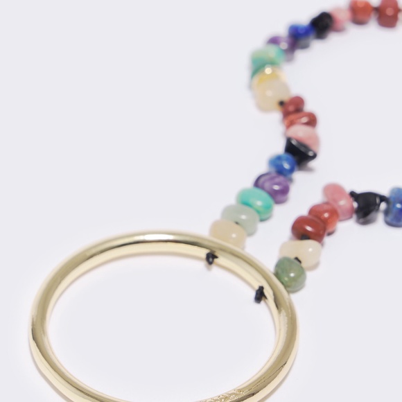 BIMBA Y LOLA MULTICOLOR STONES PENDANT NECKLACE - Picture 2 of 5